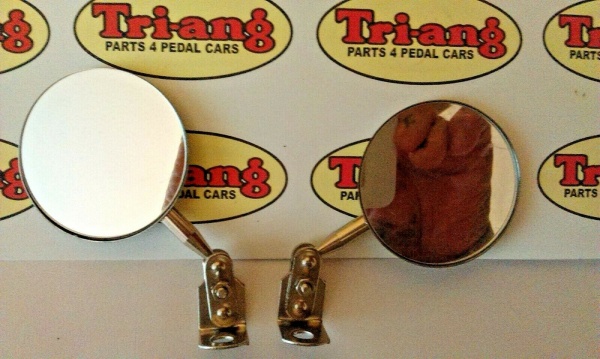 Tri-ang Vintage Pedal Car Two Small Metal Chrome Wing Mirrors